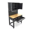 HBM Werkbank 115 cm mit großer Schublade, Schrankwand und Rückwand, schwarz – Bild 11