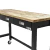 HBM Werkbank 152 cm mit 3 Schubladen, fahrbar, massive Holzarbeitsplatte, schwarz – Bild 5