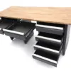 HBM Werkbank 171 cm mit 6 Schubladen und Tür, massive Holzarbeitsplatte, schwarz – Bild 5
