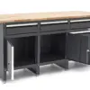 HBM Werkbank 171 cm mit 6 Schubladen und 2 Türen, massive Holzarbeitsplatte, schwarz – Bild 4