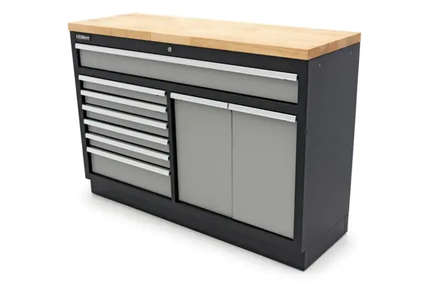 HBM professioneller Werkzeugschrank 136 cm mit 9 Schubladen, Werkbank für Werkstattausrüstung