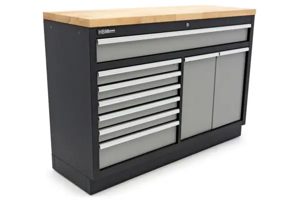 HBM professioneller Werkzeugschrank 136 cm mit 9 Schubladen, Werkbank für Werkstattausrüstung – Bild 3
