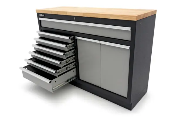 HBM professioneller Werkzeugschrank 136 cm mit 9 Schubladen, Werkbank für Werkstattausrüstung – Bild 8