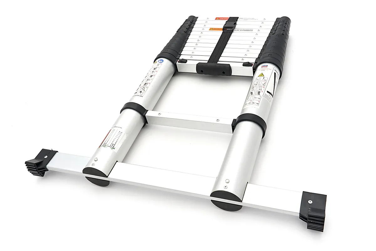 HBM Professional Teleskopleiter - Aluminium - Max. Arbeitshöhe 3,80 m