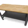 HBM höhenverstellbare Werkbank 160 cm, massive Holzarbeitsplatte, schwarz – Bild 3