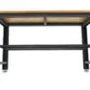 HBM höhenverstellbare Werkbank 160 cm, massive Holzarbeitsplatte, schwarz – Bild 6