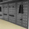 HBM Werkbank 160 cm mit 6 Schubladen, Schrankwand und Rückwand, schwarz, grau – Bild 8