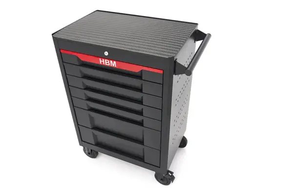HBM Werkzeugwagen mit 7 Schubladen, 68 cm, schwarz – Bild 2 HBM Werkzeugwagen mit 7 Schubladen, 68 cm, schwarz – Bild 2