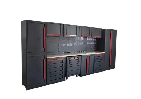 HBM professionelles, modulares Werkstattsystem der Extraklasse, 17-teilig, schwarz-rot – Bild 2 HBM professionelles, modulares Werkstattsystem der Extraklasse, 17-teilig, schwarz-rot – Bild 2