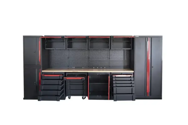 HBM professionelles, modulares Werkstattsystem der Extraklasse, 17-teilig, schwarz-rot – Bild 3 HBM professionelles, modulares Werkstattsystem der Extraklasse, 17-teilig, schwarz-rot – Bild 3