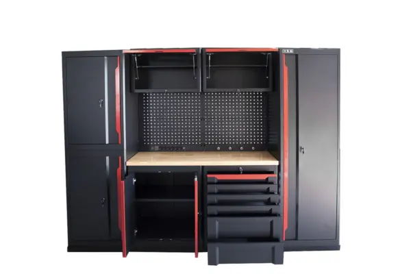 HBM professionelles, modulares Werkstattsystem der Extraklasse, 10-teilig, schwarz-rot – Bild 5