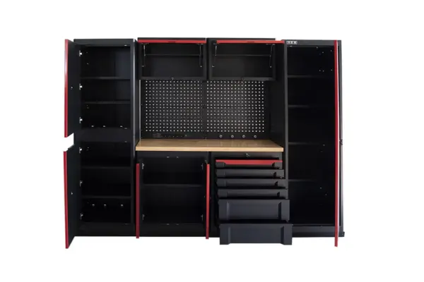 HBM professionelles, modulares Werkstattsystem der Extraklasse, 10-teilig, schwarz-rot – Bild 6