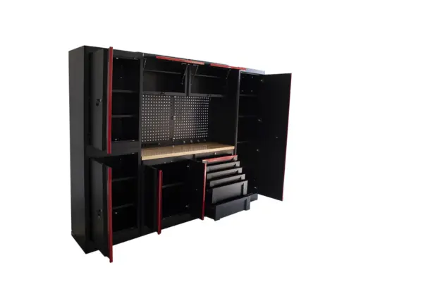 HBM professionelles, modulares Werkstattsystem der Extraklasse, 10-teilig, schwarz-rot – Bild 7