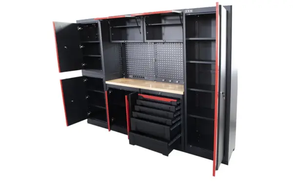 HBM professionelles, modulares Werkstattsystem der Extraklasse, 10-teilig, schwarz-rot – Bild 8