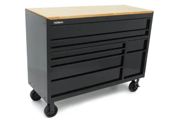 HBM Werkzeugwagen, 8 Schubladen, 142 cm, schwarz – Bild 3