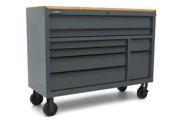 HBM Werkzeugwagen mit 8 Schubladen, 142 cm, grau – Bild 3 HBM Werkzeugwagen mit 8 Schubladen, 142 cm, grau – Bild 3