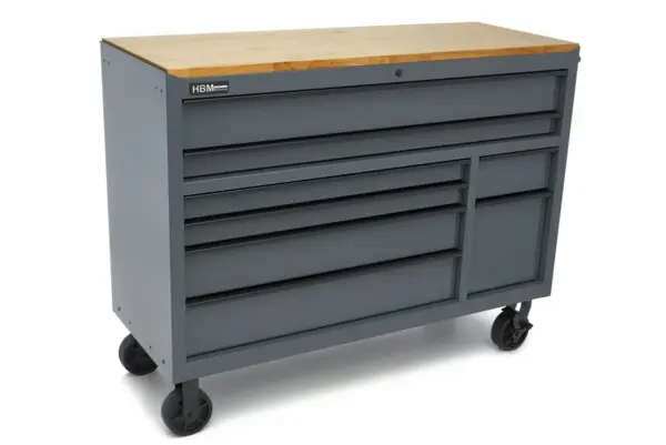 HBM Werkzeugwagen mit 8 Schubladen, 142 cm, grau – Bild 4 HBM Werkzeugwagen mit 8 Schubladen, 142 cm, grau – Bild 4