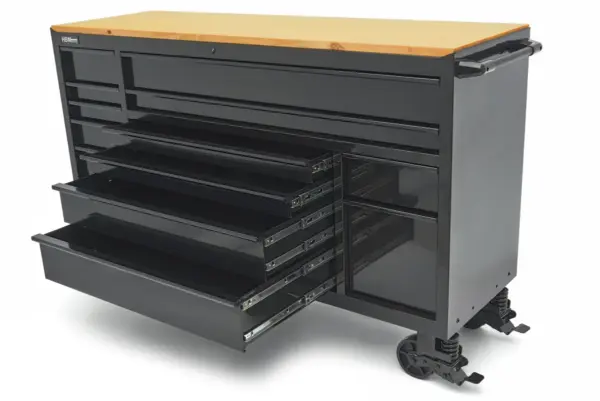 HBM Werkzeugwagen, 14 Schubladen, 182 cm, schwarz – Bild 7