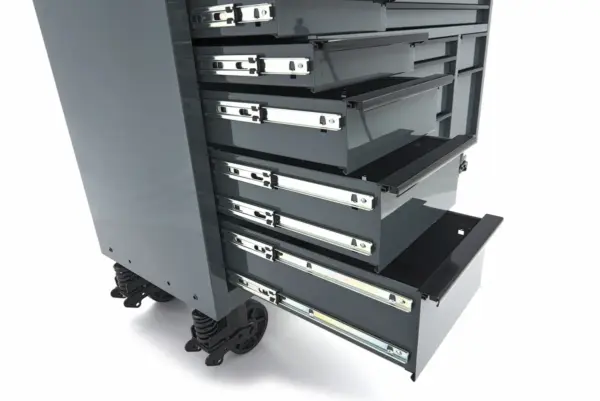 HBM Werkzeugwagen, 14 Schubladen, 182 cm, grau – Bild 6