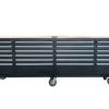 HBM Werkzeugwagen mit Holzarbeitsplatte, 258 cm, schwarz