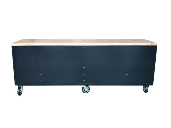 HBM Werkzeugwagen mit Holzarbeitsplatte, 258 cm, schwarz – Bild 2