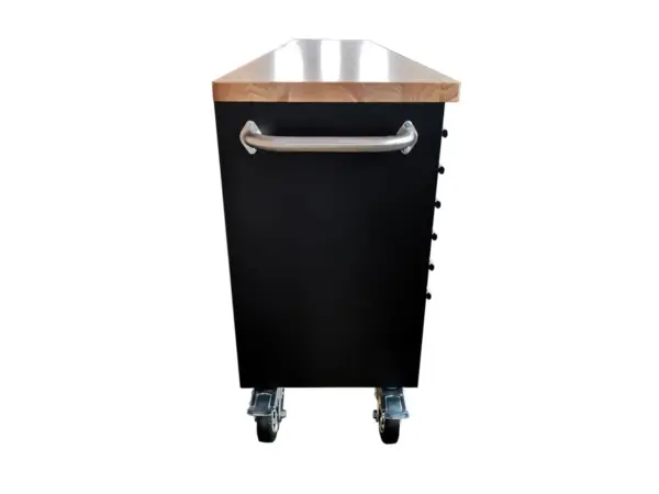 HBM Werkzeugwagen mit Holzarbeitsplatte, 258 cm, schwarz – Bild 4
