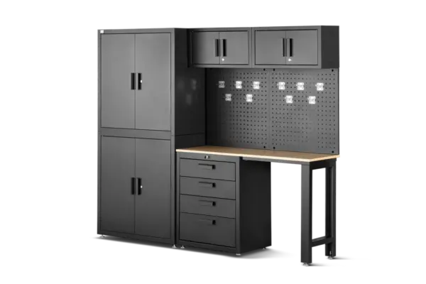 HBM Premium-Werkstattsystem, 8-teilig, Mattschwarz