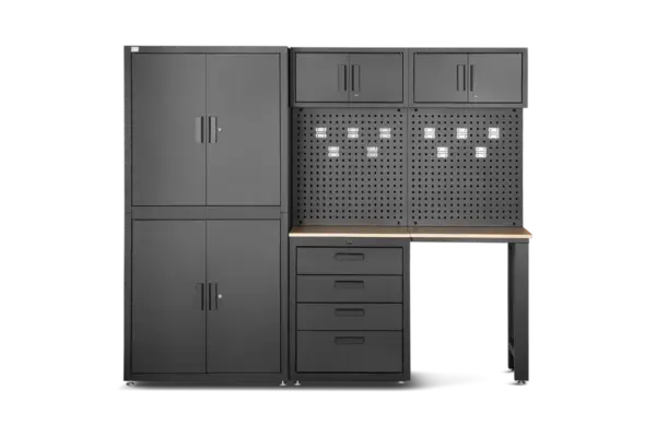 HBM Premium-Werkstattsystem, 8-teilig, Mattschwarz – Bild 2