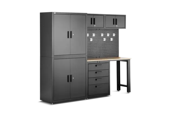 HBM Premium-Werkstattsystem, 8-teilig, Mattschwarz – Bild 3