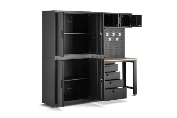 HBM Premium-Werkstattsystem, 8-teilig, Mattschwarz – Bild 4