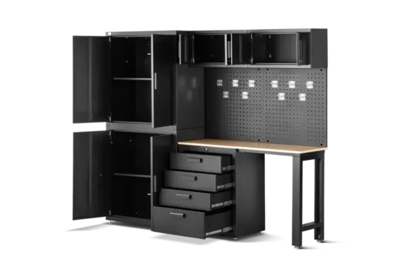HBM Premium-Werkstattsystem, 8-teilig, Mattschwarz – Bild 5