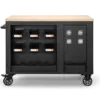 HBM Werkzeugwagen, mobile Werkbank 114 cm mit Holzarbeitsplatte, Schwarz/Grau – Bild 2