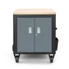 HBM Werkzeugwagen, mobile Werkbank 114 cm mit Holzarbeitsplatte, Schwarz/Grau – Bild 3
