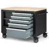 HBM Werkzeugwagen, mobile Werkbank 114 cm mit Holzarbeitsplatte, Schwarz/Grau – Bild 7