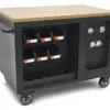 HBM Werkzeugwagen, mobile Werkbank 114 cm mit Holzarbeitsplatte, schwarz – Bild 2