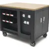 HBM Werkzeugwagen, mobile Werkbank 114 cm mit Holzarbeitsplatte, schwarz – Bild 3
