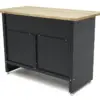 HBM Werkbank 120 cm mit 4 Schubladen, 1 Tür und Holzplatte - Schwarz – Bild 4