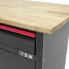 HBM Werkbank 120 cm mit 4 Schubladen, 1 Tür und Holzplatte – Schwarz – Bild 8