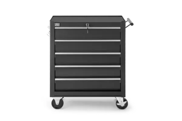 HBM Werkzeugwagen mit 5 Schubladen, 62 cm, schwarz – Bild 2