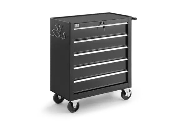 HBM Werkzeugwagen mit 5 Schubladen, 62 cm, schwarz – Bild 3