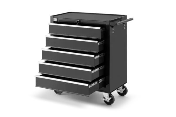 HBM Werkzeugwagen mit 5 Schubladen, 62 cm, schwarz – Bild 4