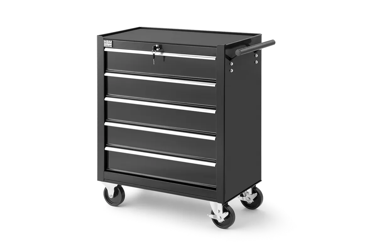 HBM Werkzeugwagen mit 5 Schubladen, 62 cm, schwarz