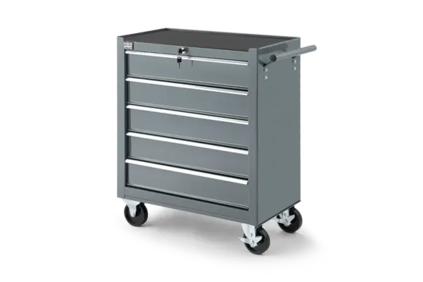 HBM Werkzeugwagen mit 5 Schubladen, 62 cm, grau HBM Werkzeugwagen mit 5 Schubladen, 62 cm, grau