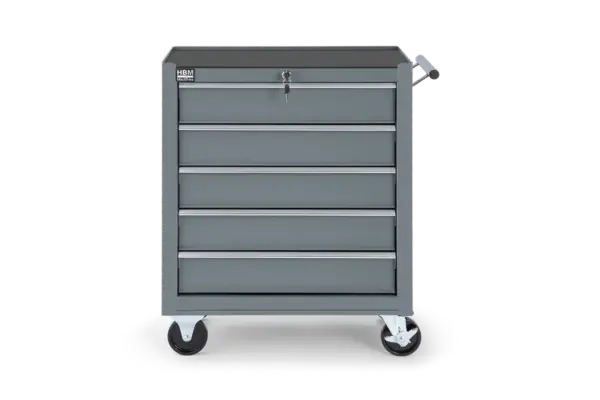 HBM Werkzeugwagen mit 5 Schubladen, 62 cm, grau – Bild 2 HBM Werkzeugwagen mit 5 Schubladen, 62 cm, grau – Bild 2