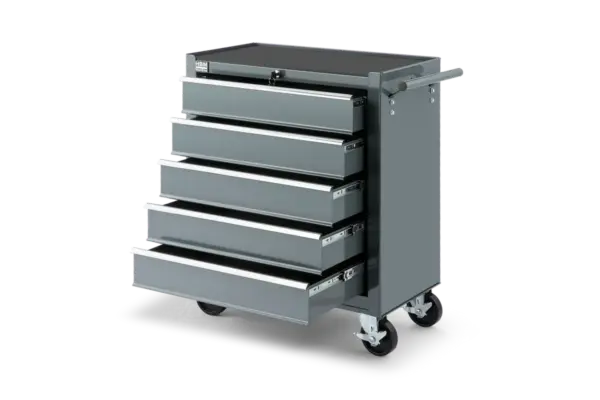 HBM Werkzeugwagen mit 5 Schubladen, 62 cm, grau – Bild 4 HBM Werkzeugwagen mit 5 Schubladen, 62 cm, grau – Bild 4
