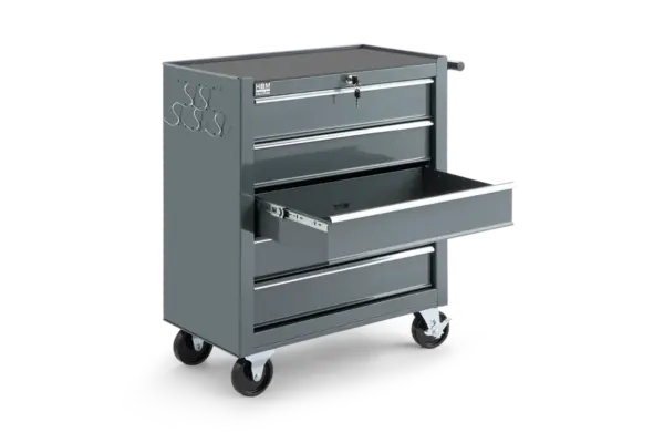 HBM Werkzeugwagen mit 5 Schubladen, 62 cm, grau – Bild 5 HBM Werkzeugwagen mit 5 Schubladen, 62 cm, grau – Bild 5