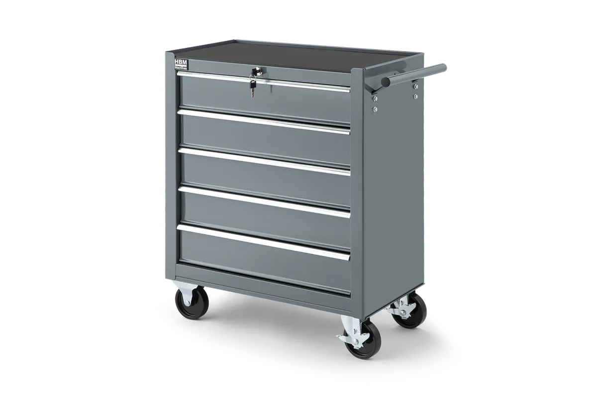 HBM Werkzeugwagen mit 5 Schubladen, 62 cm, grau