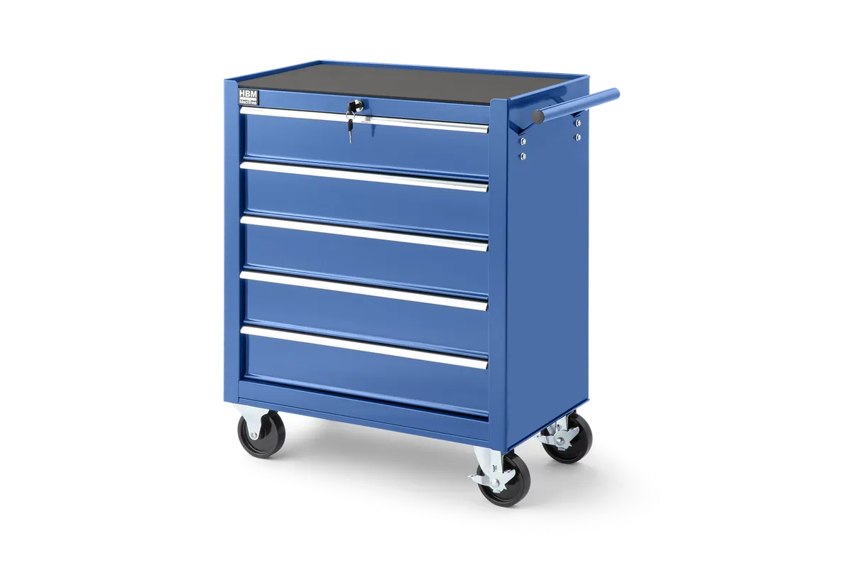 HBM Werkzeugwagen 5 Schubladen, 62 cm, blau