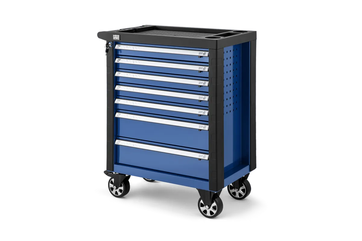 HBM Werkzeugwagen mit 7 Schubladen, 76,5 cm, blau