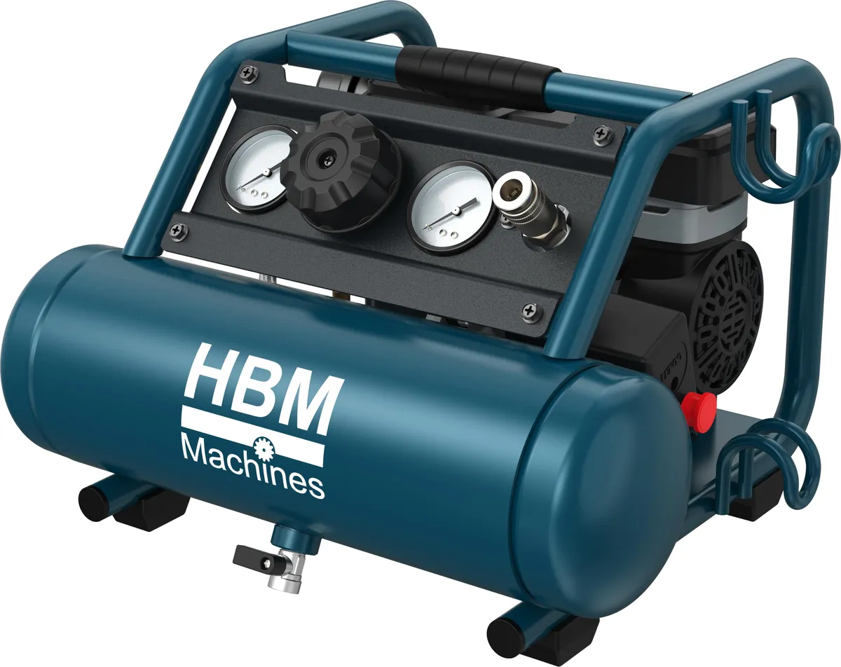HBM ölfreier leiser Kompressor, 4 Liter, 8 Bar, 0,5 PS